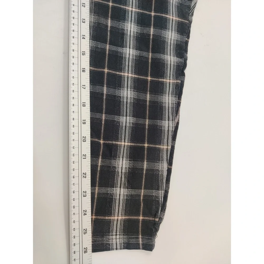 Rue+ Womens 3X Black White Plaid Exposed Zipper High Rise Leggings Ankle Pants